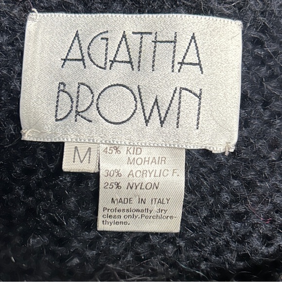 Agatha Brown • Medium • Black/Burgundy • Floral • Kid Mohair • Italy • Sweater - Picture 13 of 13
